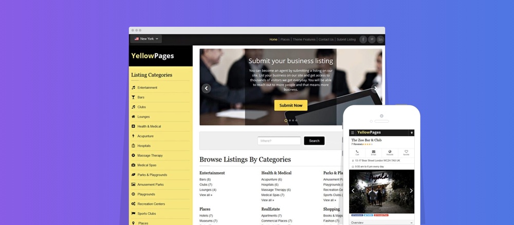 Yellow Pages Directory Child Theme