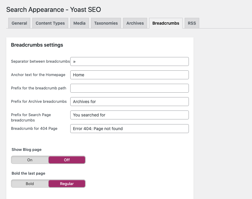 Yoast Breadcrumbs