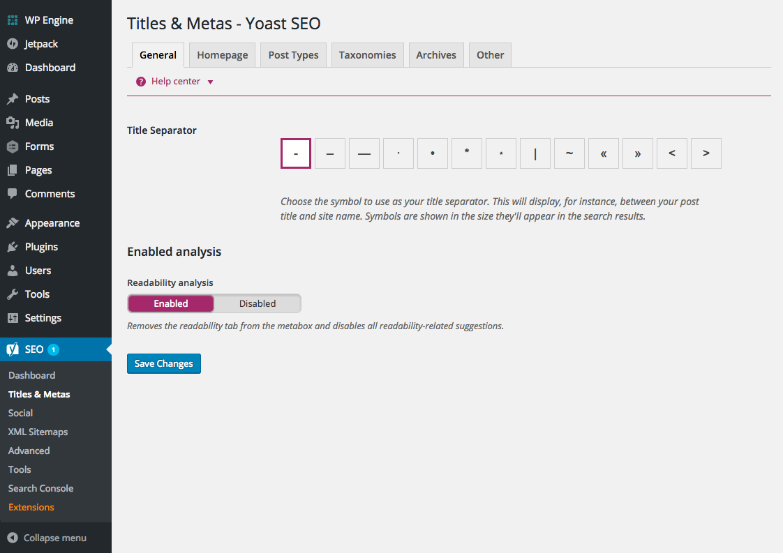 Yoast SEO Titles & Meta