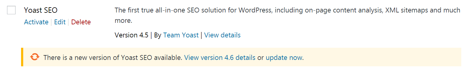 A plugin that needs to be updated.