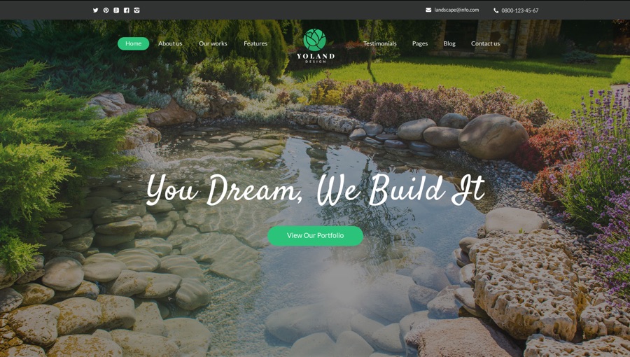 Yoland Design Landscape Design & Garden Accessories WordPress Theme
