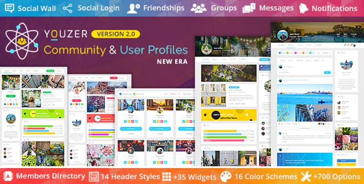 Complemento premium de WordPress de perfiles de usuario y comunidad de Youzer